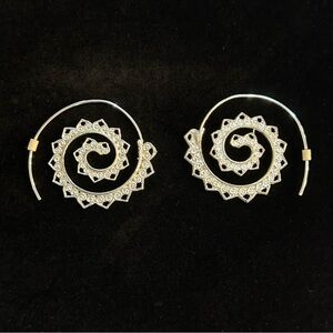 Silver spiral earrings